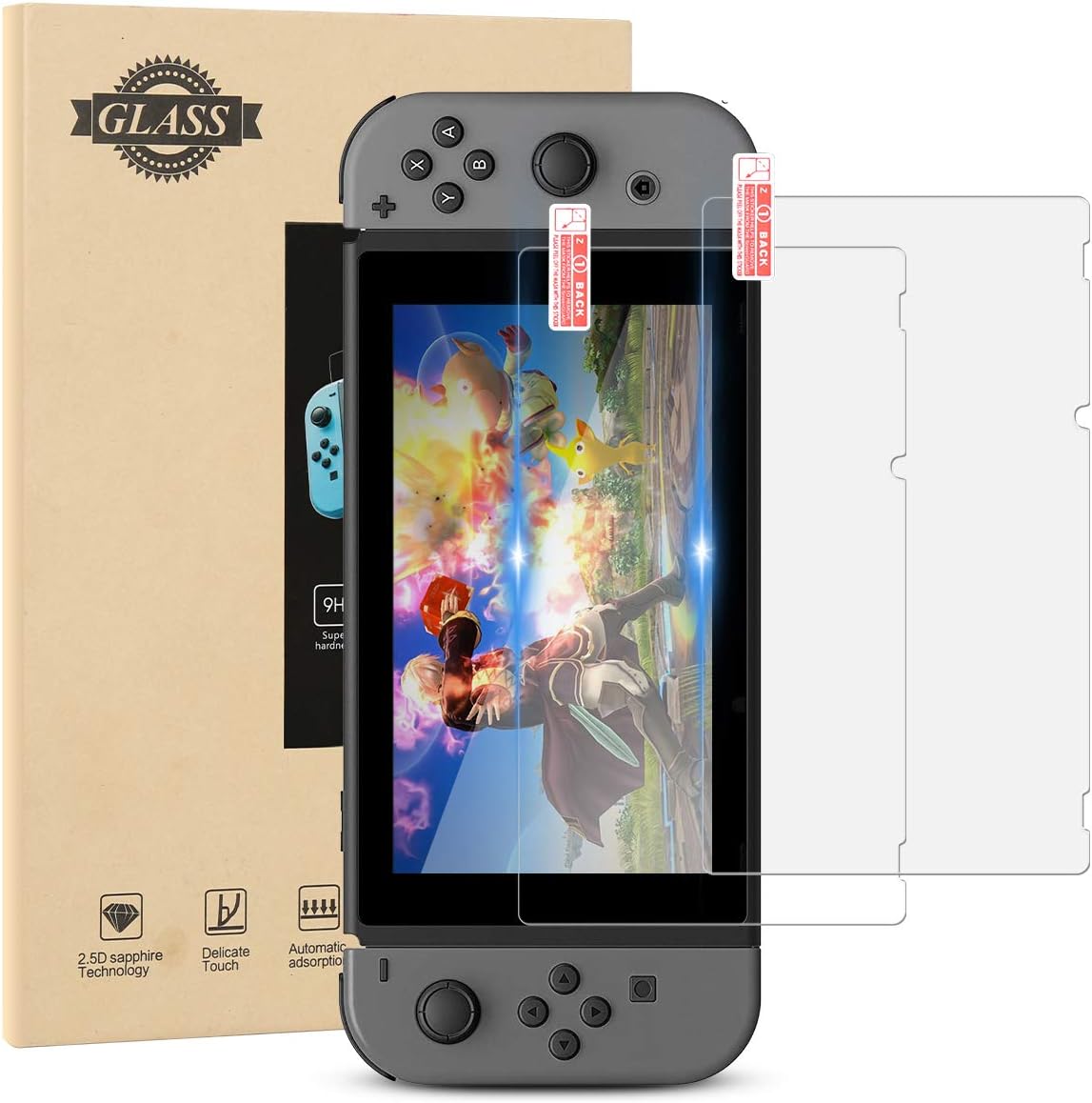 Elokipoe Screen Protector for Nintendo Switch 3 Pack, Durable 9H Tempered Glass Screen Protector Film, Easy to Install, Crystal Clear, No Bubbles Design, Smooth HD Screen Protector for Switch