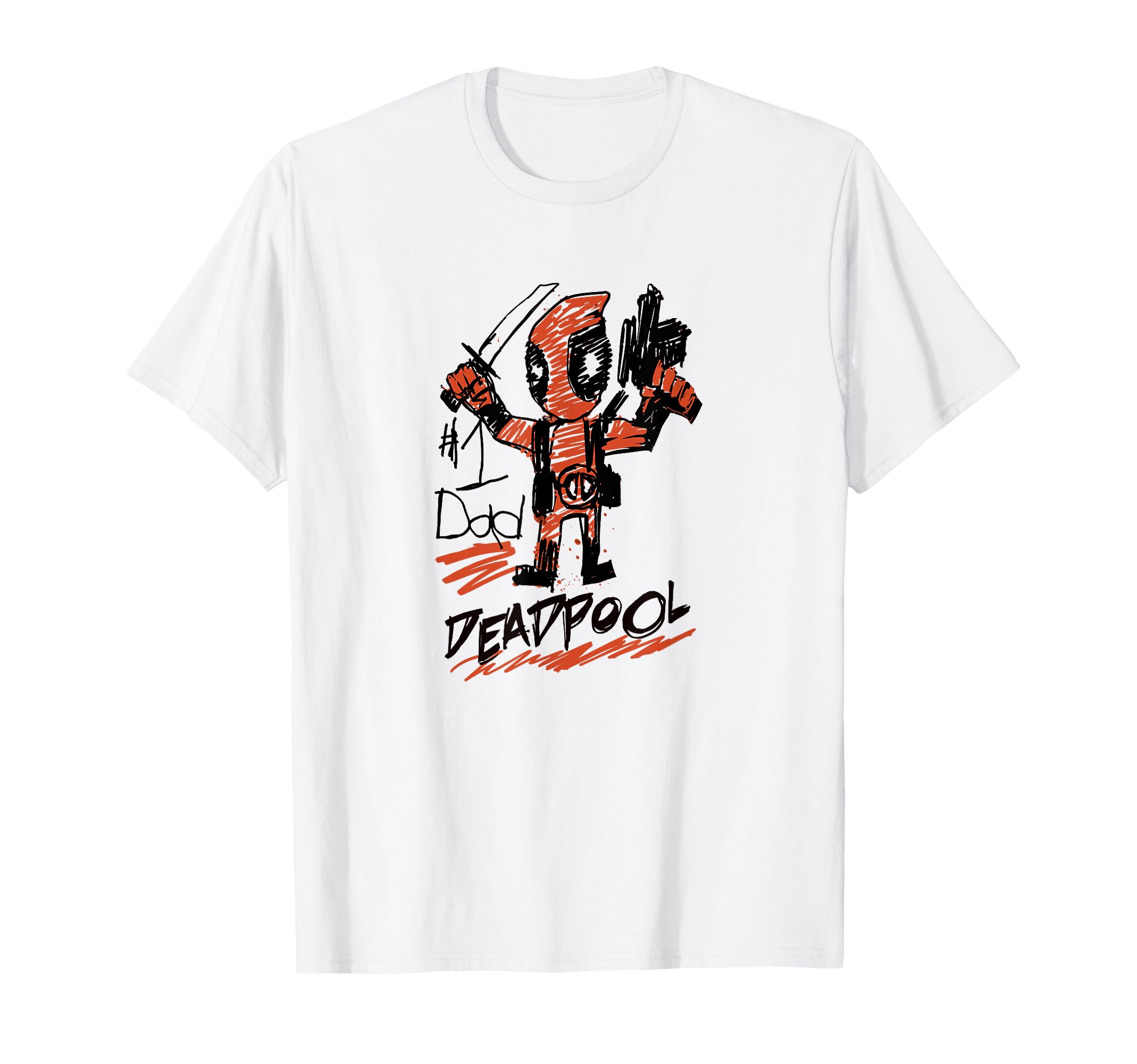 Marvel Deadpool #1 Dad Deadpool Sketch Father's Day T-Shirt