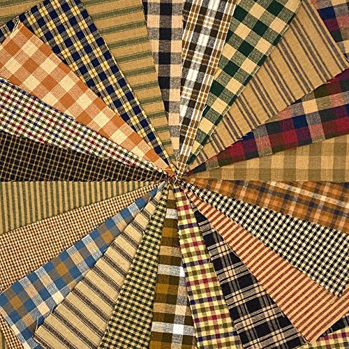 Primitive Ragged Homespun Quilt Kit, 200+ Six Inch Squares, 100% Plaid Cotton Fabric By Jcs #TOP12