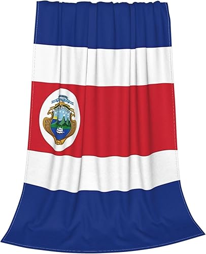 Miniatura 2 de Bonita manta de bandera de Costa Rica súper suave de 60 x 50 pulgadas para cama, sofá, silla, campamento, sala de estar y oficina