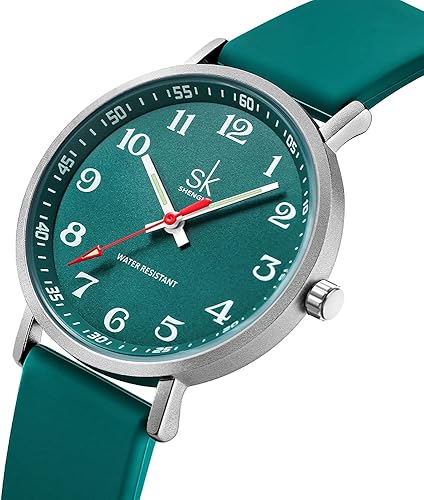 Miniatura 2 de SHENGKE Reloj deportivo casual para mujer, resistente al sudor, con esfera de fácil lectura y correa de silicona, resistente al agua