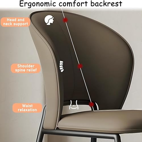 Miniatura 7 de YVYKFZD Juego de sillas de comedor de cuero, sillas de cocina sin brazos, sillas de comedor tapizadas con respaldo y patas de metal, cómodas sillas