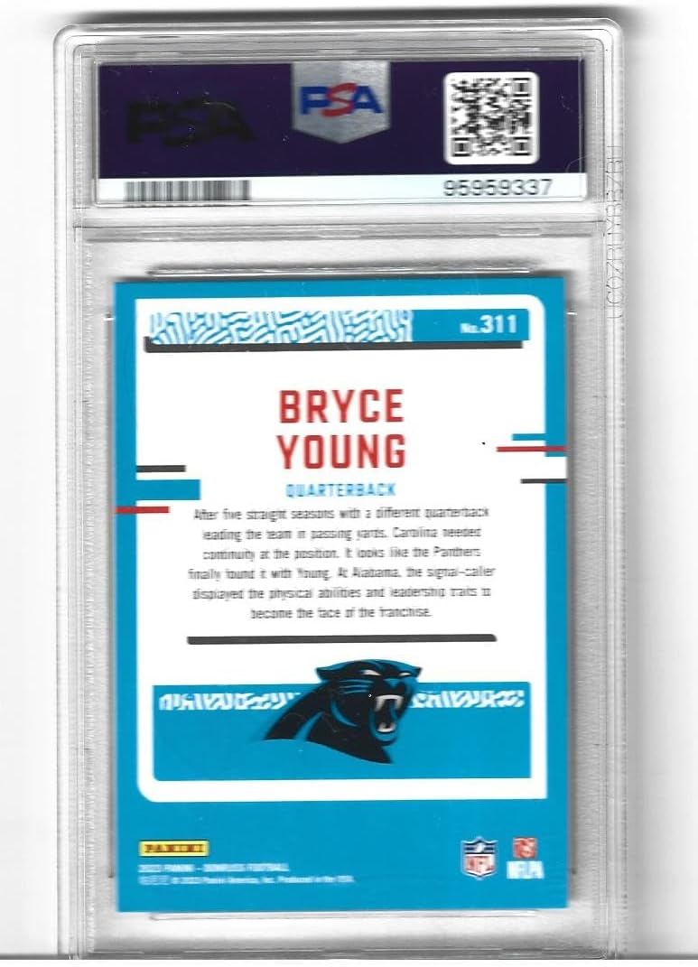 Graded Psa Mint 9 Bryce Young Football Rookie Card 2023 Donruss #311 Panthers Young Star Quarterback