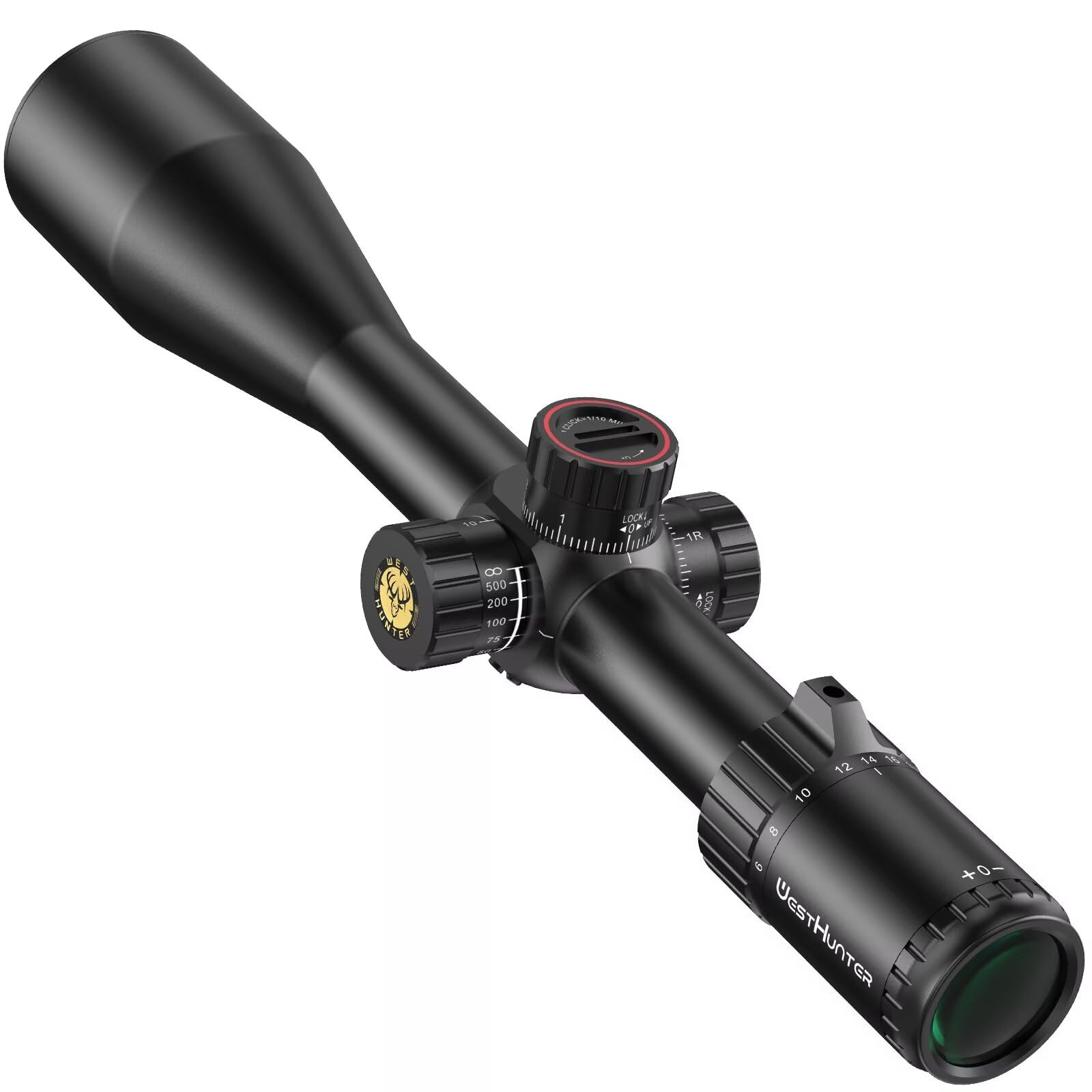WestHunter Optics HD 6-24 x 50 SFP Vises télescopiques de précision, tube de 30 mm, deuxième plan focal 1/10 mile, exclusif pour compétitions sportives de longue distance