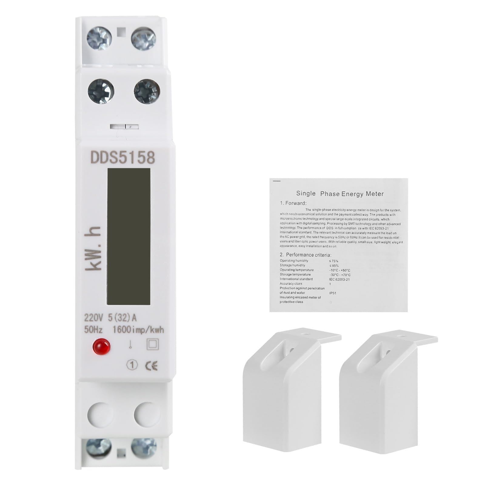Solar Kwh Meter Energy Meter LCD Display Single Phase Meter - Single - View #5