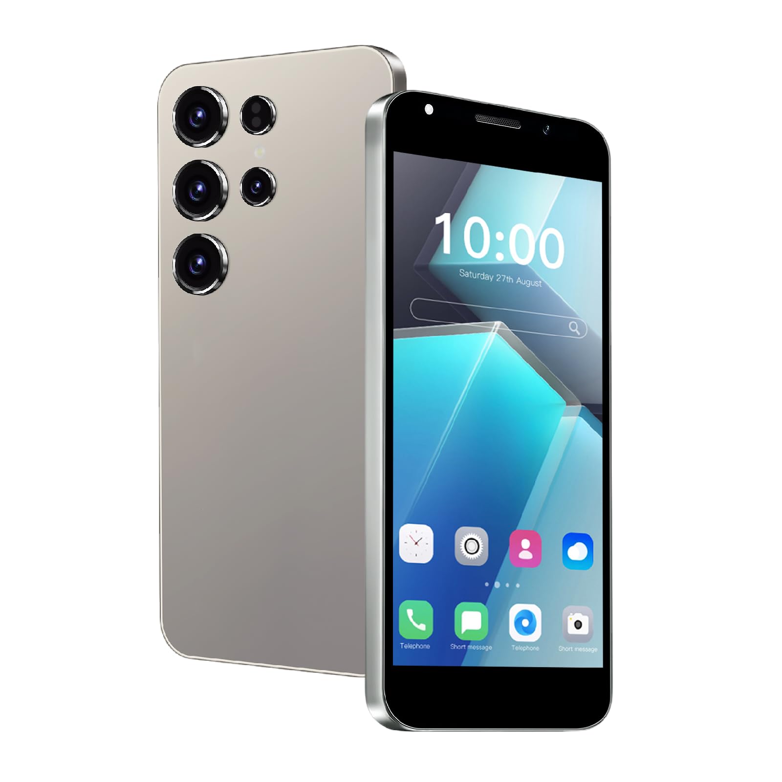 Telefono 4GLTE, doppia SIM + scheda TF, schermo da 5.0 pollici, doppia fotocamera, 2GRAM + 16GROM, estensione TF da 128GB, telefono senza contratto, per utenti principianti (T27grey)