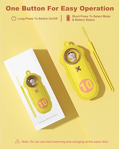 Miniatura 5 de Calentador de manos portátil eléctrico de calentamiento rápido, cargador de batería recargable de 10000 mAh, 4 niveles de calor, calefacción de