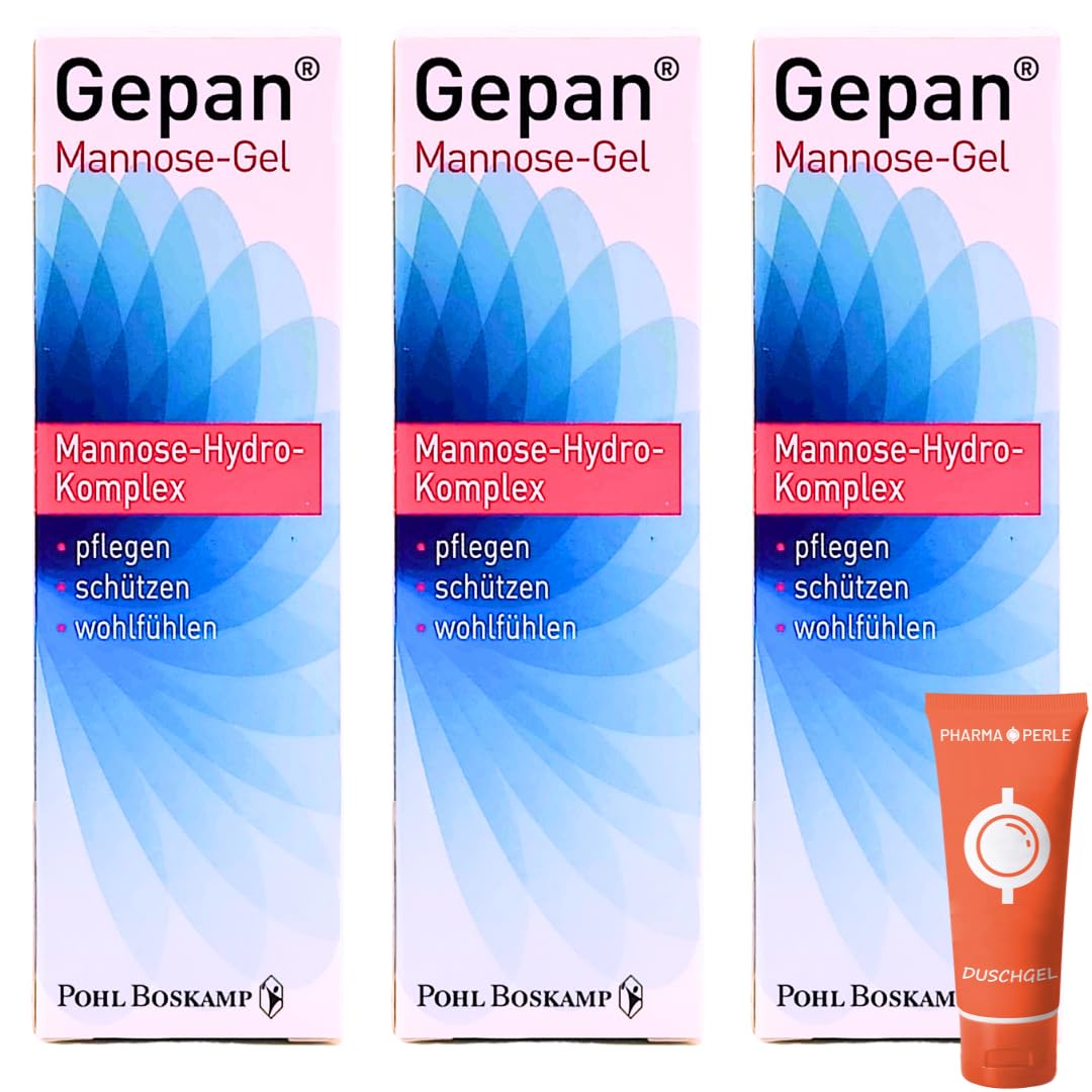 Gepan Mannose-Gel 3x 30 ml I Unterstützt die Haut im äußeren Intimbereich I Stärkung und Pflege der Schleimhaut I Keimprävention I Intimpflege I Feuchtigkeit I Spar-Set plus Pharma Perle give-away