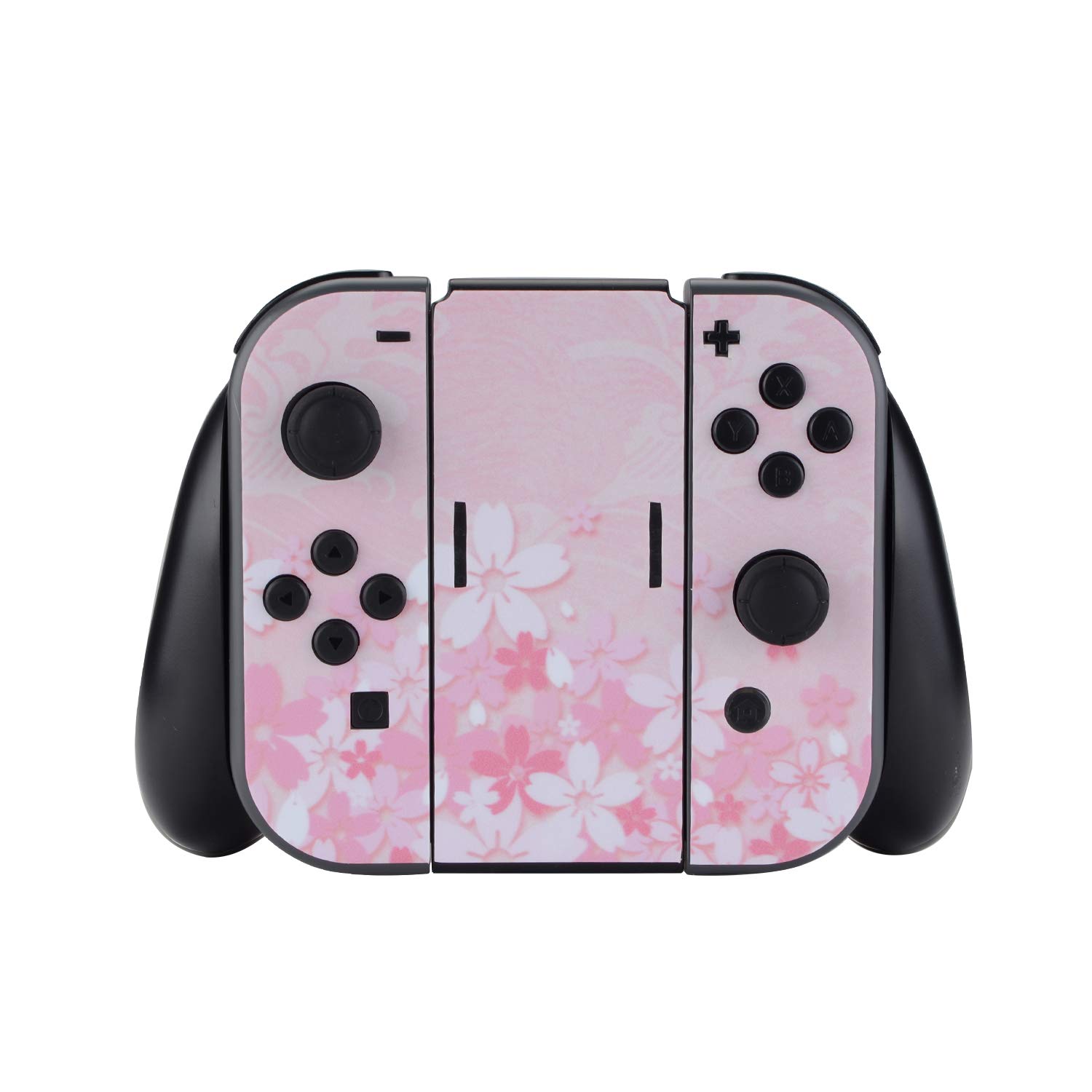 eXtremeRate Full Set Faceplates Skin Stickers + 2 pcs Screen Protectors for for Nintendo Switch (Console & joy con & Dock & Grip) - Cherry Blossoms — view 3