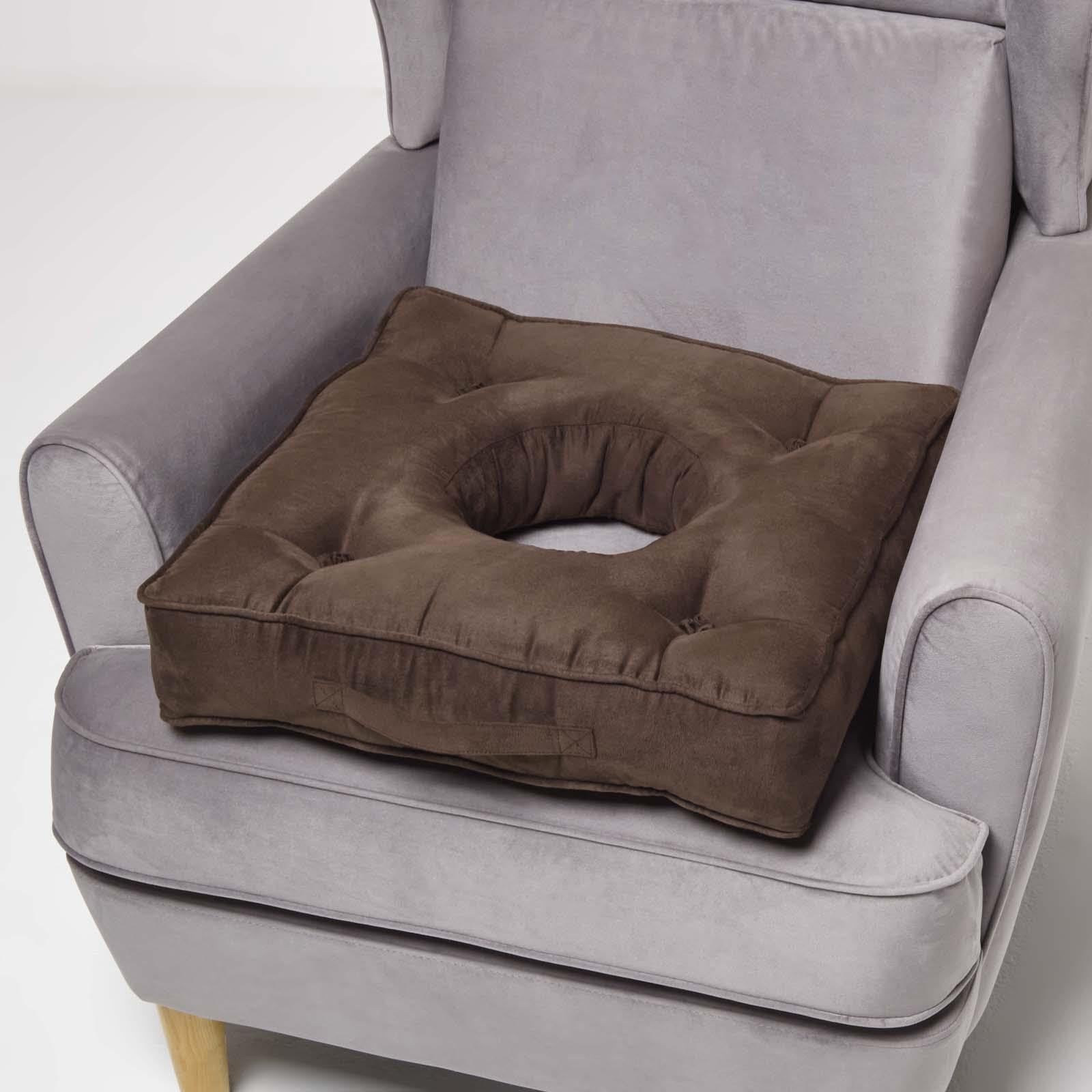 Homescapes Unisex Brown Faux Suede Coccyx Cushion In | Size: 50Cm X 50Cm