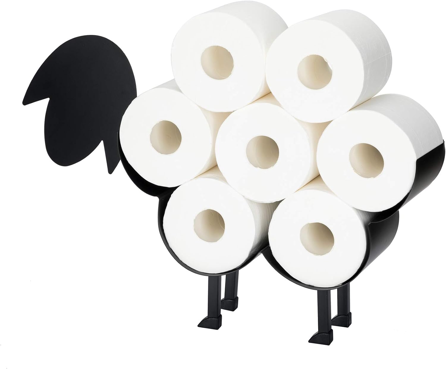 Toilet Paper Holder – Funny Bathroom Art Toilet Paper Stand – Toilet Tissue Paper Storage – Premium Metallic Design – Practical and Convenient (Sheep)
