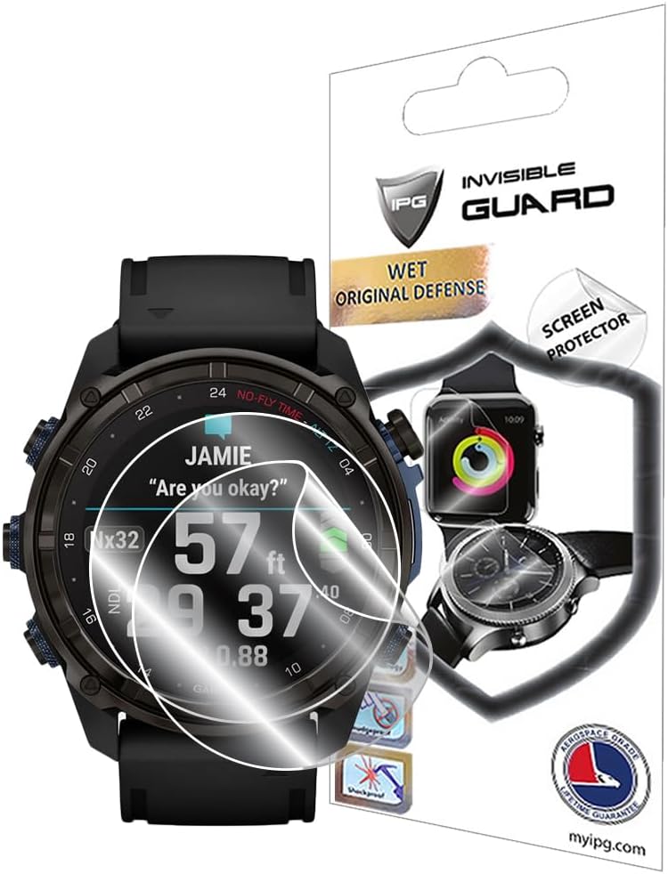 IPG for Garmin Descent Mk3i (Case Dimention:51 mm) Hydrogel Screen Protector (2 Units) Invisible HD Clear Film Anti Scratch Guard-Smooth/Self-Healing/Bubble for Mk3i/51 mm