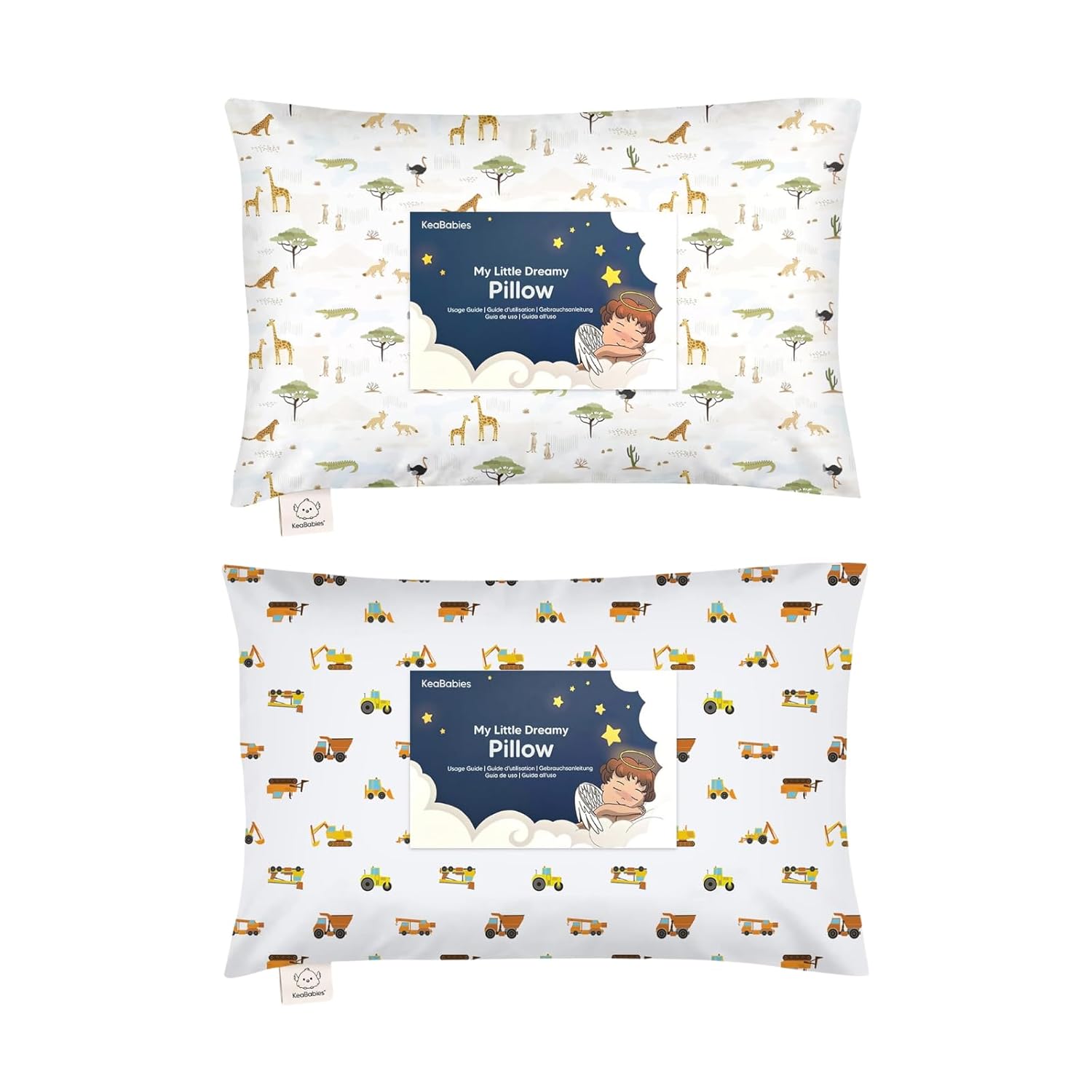 KeaBabies Toddler Pillow with Pillowcase - 13x18 My Little Dreamy Kids Travel Bed Pillows for Sleeping, Cotton Small Pillowcase, Soft & Breathable, Machine Washable, Toddlers 2-5 Years Old