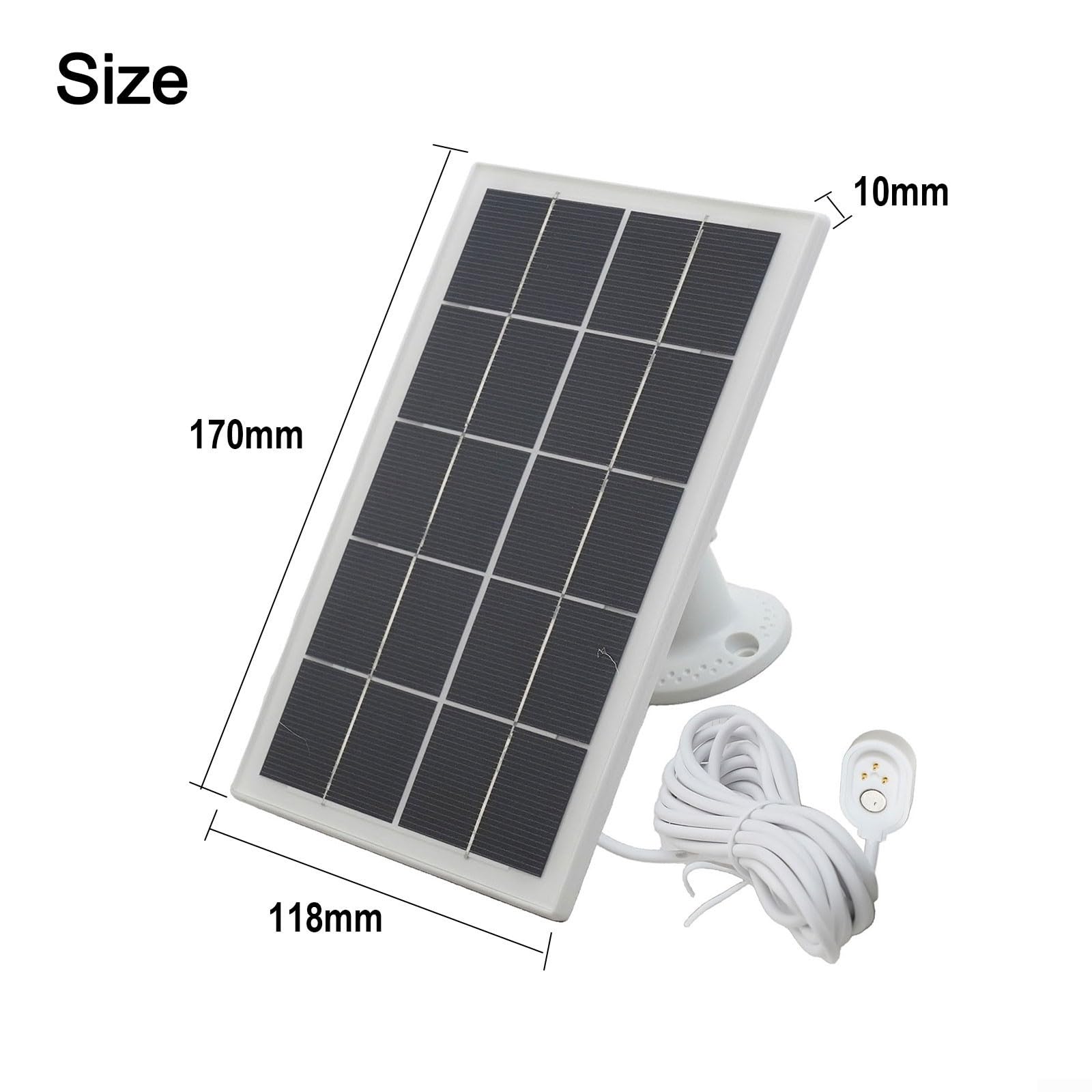 Pannello solare per fotocamere Arlo Pro 5S/4/3 Ultra/Ultra 2, per 10 W 5 V IP65 impermeabile, silicone monocristallino ad alta efficienza, supporto regolabile a 360°, cavo da 3 m (bianco)