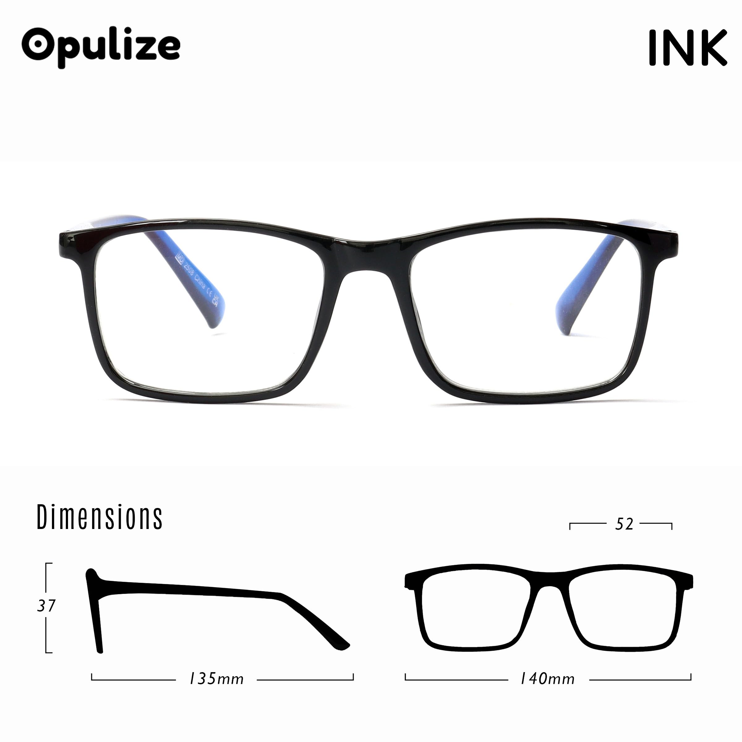 OPULIZE Ink Pack 2 Gafas De Lectura Grande Negro Gris Hombres Mujeres Bisagras Resorte RR4-17 +1,00