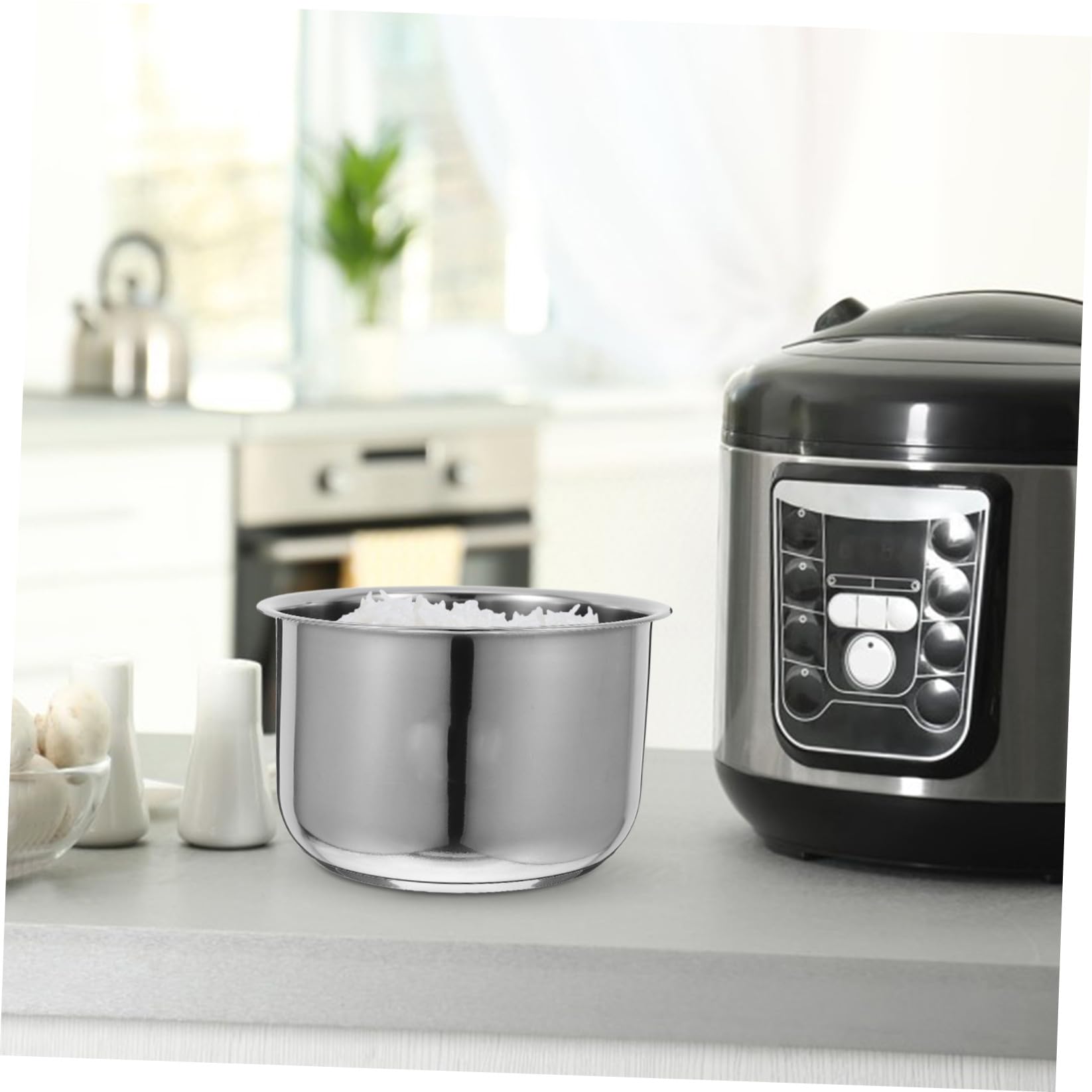 Alipis Pot Intérieur Cuiseur À Riz INOX 304 3L Remplacement Universel sans Revêtement Bol Antiadhésif Compatible Cuiseur À Riz Accessoires Cuisine Quotidienne