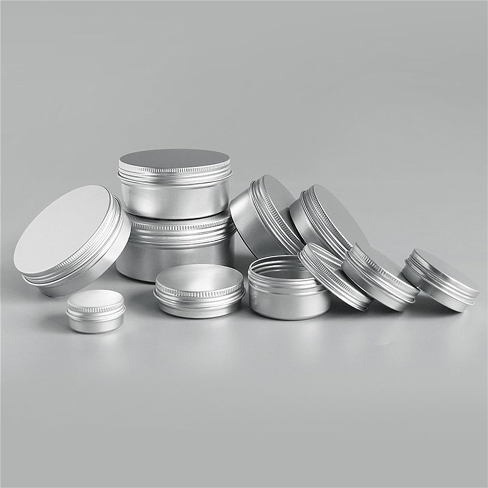 Metallboxen mit Deckel 20/50/100 Stück 5–250 ml Aluminiumdosen, Lippenbalsamdosen, 60 Tee-Aufbewahrungstöpfe, Make-up-Reisebehälter, nachfüllbare Flaschen, Dosen(150ml,100pcs)