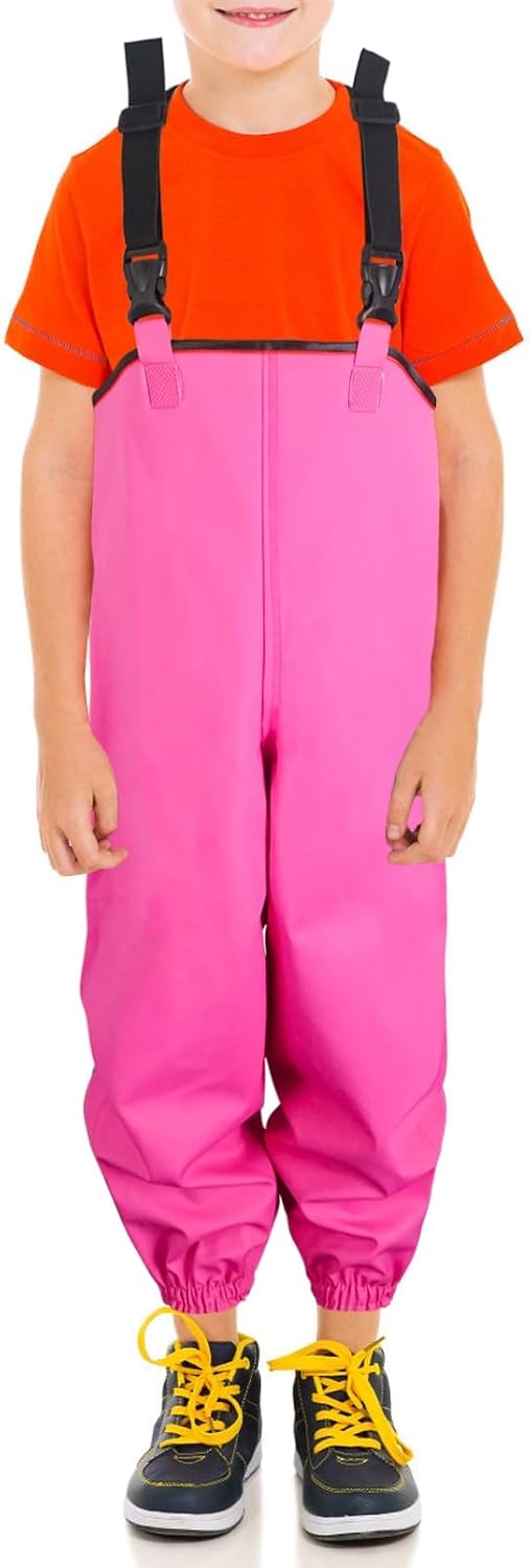Luwint Kids Rubber Waterproof Rain Pants, Height 34-52 in