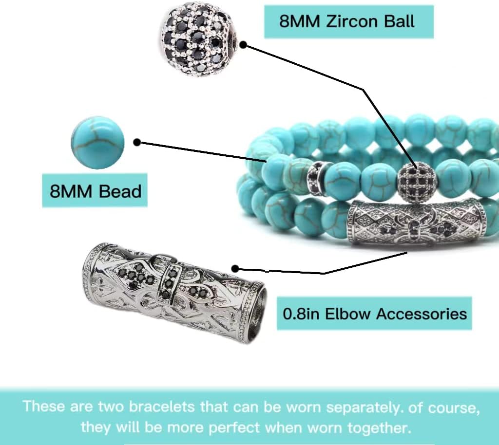 2Pcs Healing Crystal Beaded Bracelet for Men Women Handmade 8MM Beads Stretch Bracelet Protection Bracelets Bring Good Luck Prosperity and Happiness Gifts for Men Women - Image 2