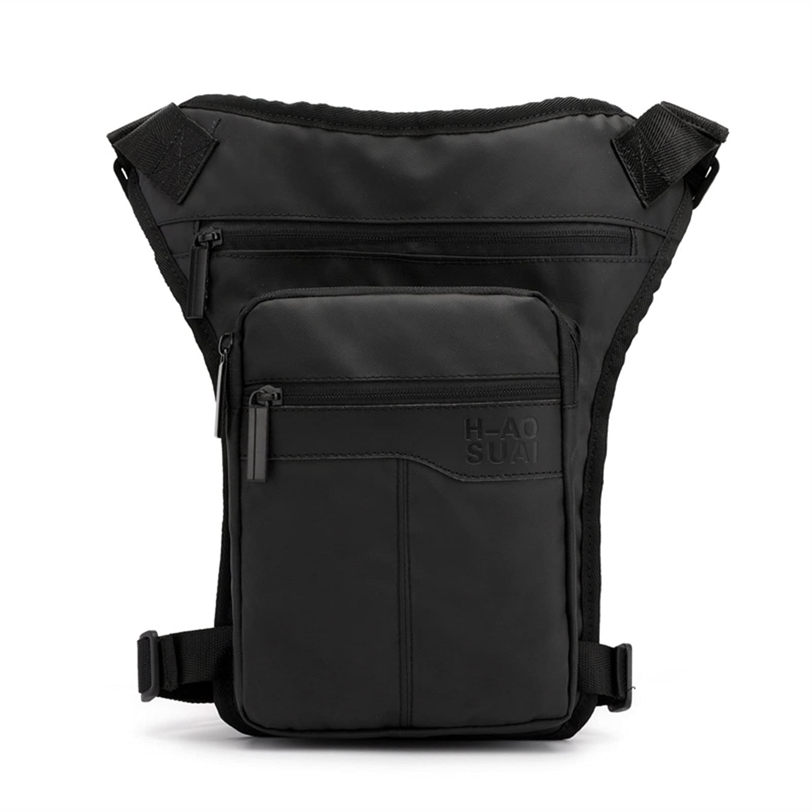 ApuaVireo&Co Torba motocyklowa na udo, pas biodrowy, nerka, torba podróżna ramię, crossbody, nylonowa, męska(Black)