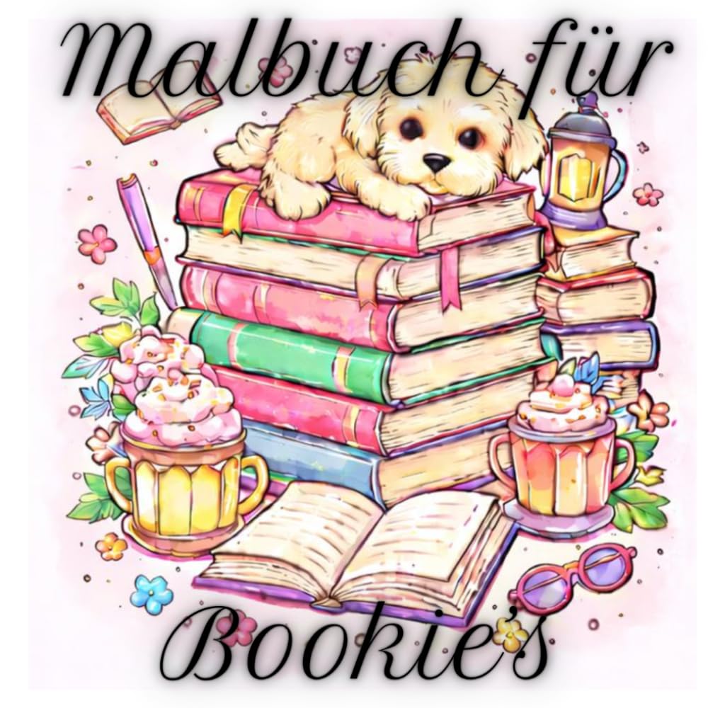 Malbuch für Bookie's: Malbuch für Erwachsene, Teenager und Kinder - 60 wunderschöne Motive für Buchliebhaber - für Stressabbau, Kreativität und auch Entspannung