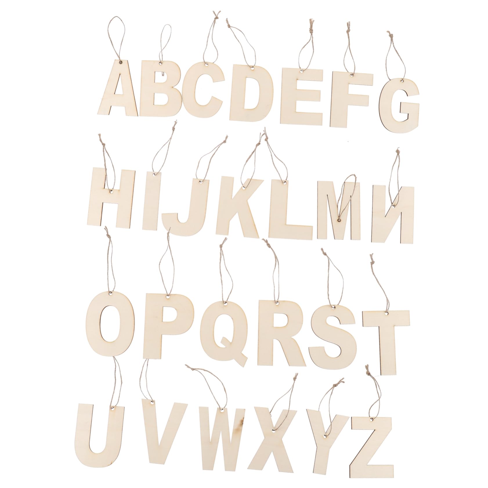 Operitacx 26pcs Wooden Letters DIY Craft Kit Unfinished Decor Letters Home Decor