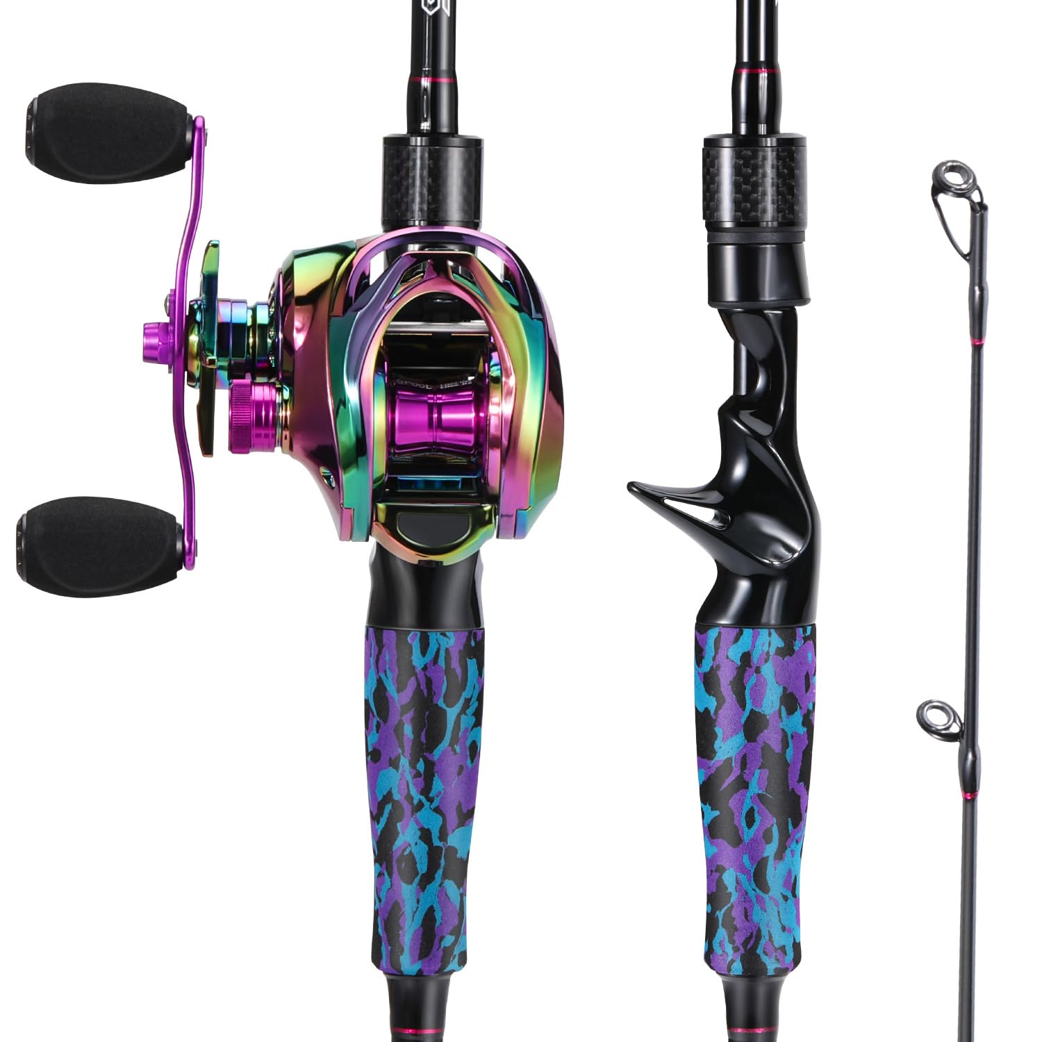 Sougayilang MX-2 Combo canne à pêche à lancer et moulinet à lancer d'appâts, 1,8 m/2,1 m, pour brochet, perche, sandre