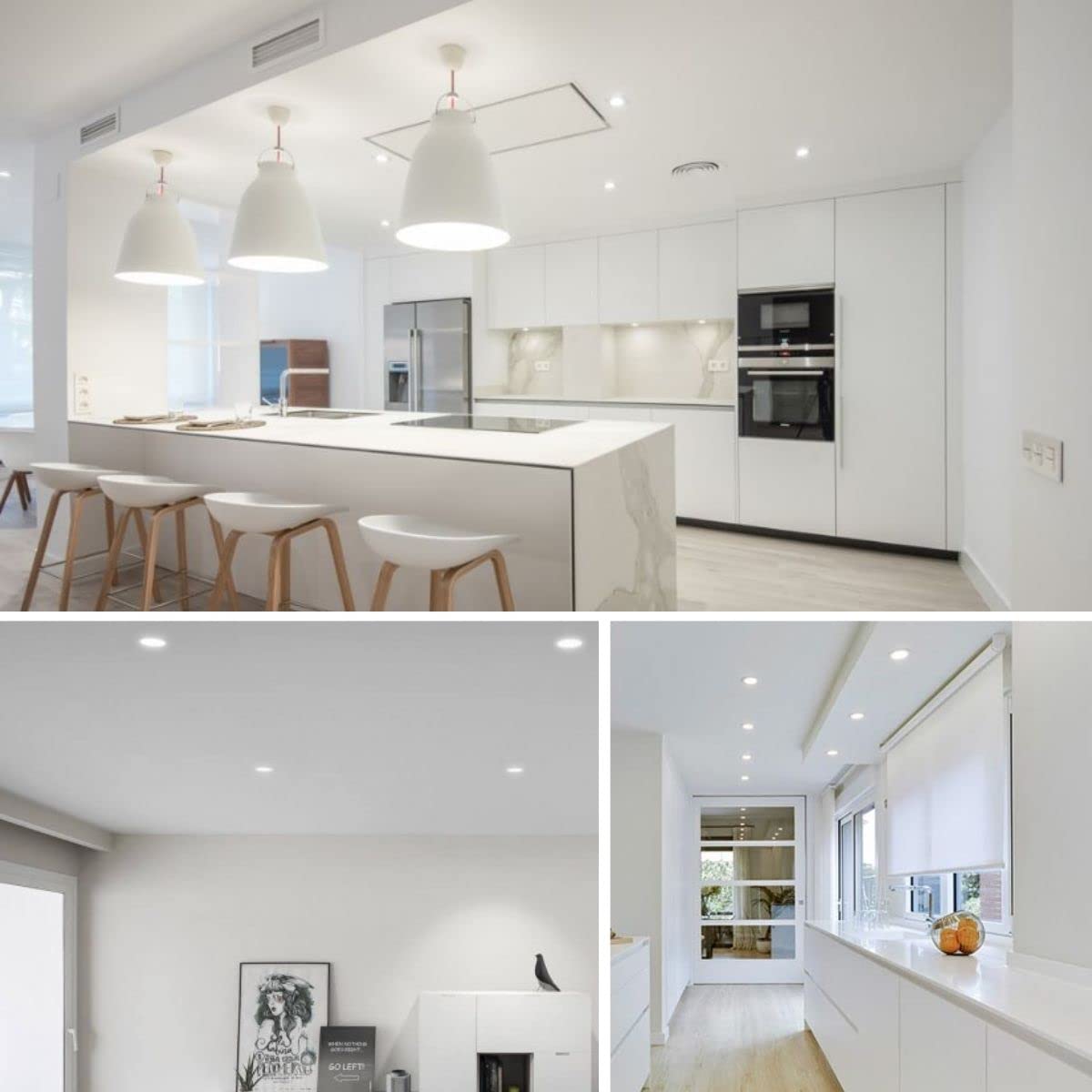 Jandei – Downlight LED COB 7W Empotrable, Foco Marco Redondo Blanco, 100x37mm (Orificio Corte 65mm), 630 Lumen, IP20. Ideal Salón, Cocina, Baño (10 Unidades, Luz Natural 4200k)