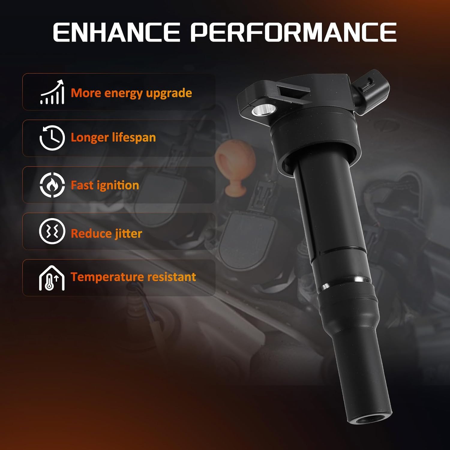 UF651 Set of 4 Ignition Coils &Iridium Spark Plugs for 2012 2013 2014 2015 2016 Kia Soul Forte Hyundai Elantra