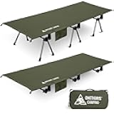SUPRANUBIS Camping Cot, Height Adjustable with Cot Leg Extenders, Strong Support 330lbs, Lightweight Comfortable Folding Bed for Camping, Hiking, Travel, Truck, Beach, Office Nap