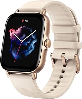 Amazfit GTS 3 Smart Watch with Heart Rate, SpO2, Sleep, Stress, Female Cycle Monitoring, Sports Watch with 150+ Sports Modes, GPS, 5 ATM Waterproof, Alexa Built-in (Ivory White)