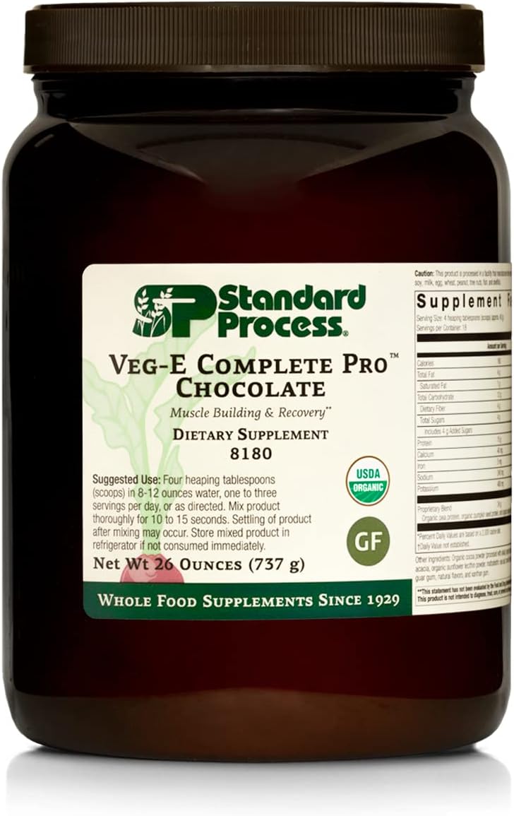 Standard Process Veg-E Complete Pro Chocolate - Whole Food Nail Health, Hair Health and Skin Health with Pumpkin Seed Protein Powder and Sesame Seed - 26 oz
