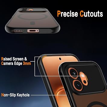 AOKUMA for Honor 600 5G Case with 2 Pack Screen Protector,[Not for Honor 600 Pro] Compatible with MagSafe,Shockproof Protective Cover,Military-Grade Translucent Matte Back Phone Case(Black)