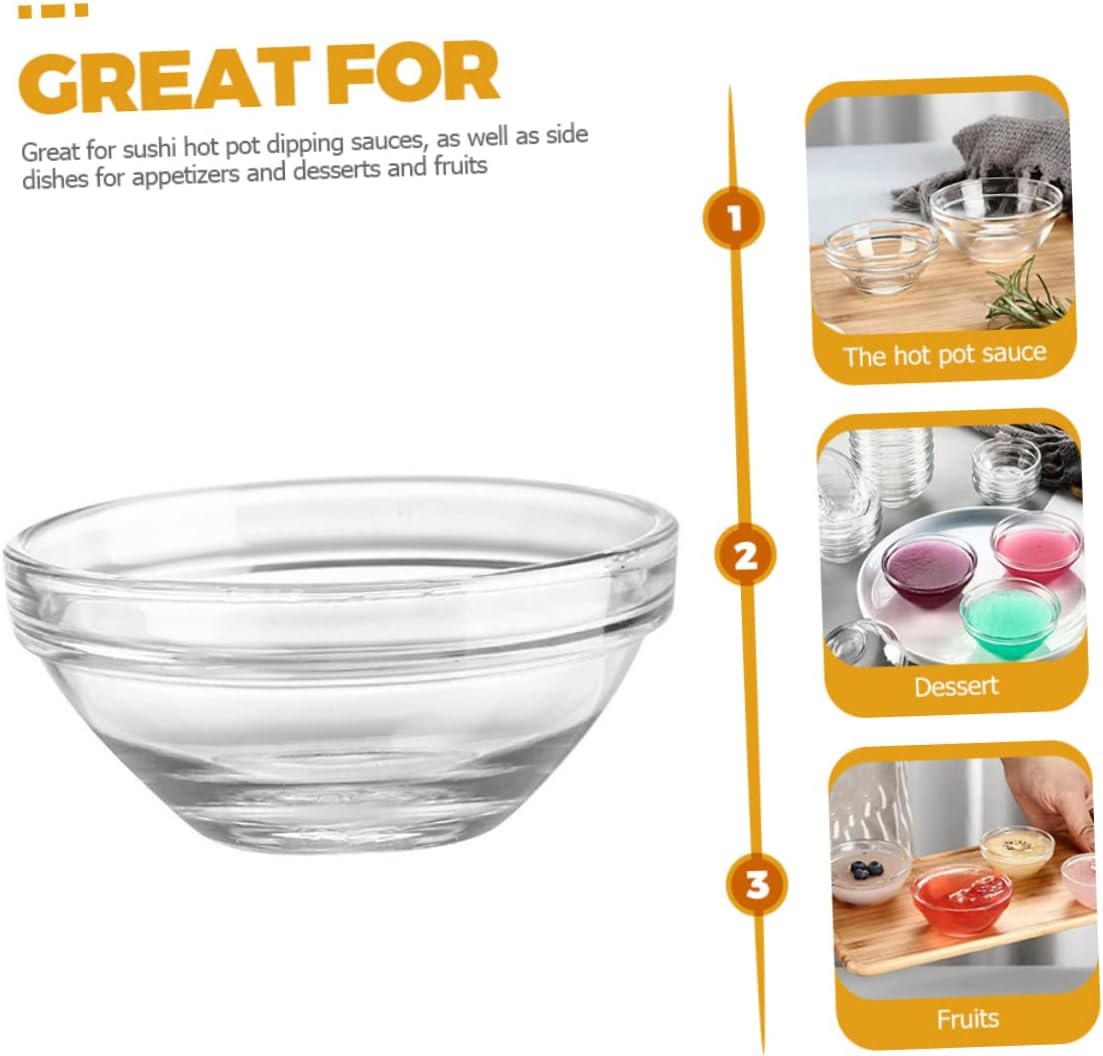 12pcs Glass Bowls Dessert Bowls for Salad Ice Cream and Fruits for Parties and Gatherings