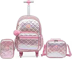 Kit Mochila de Rodinhas Lancheira Térmica Estojo Juvenil Resistente Polo One