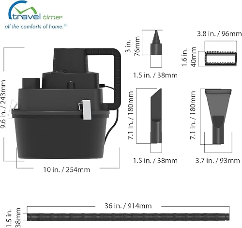 Miniatura 7 de TRAVEL TIME Aspiradora de recipiente húmedo y seco de 12 V, capacidad de 2 litros, universal para la mayoría de vehículos, aspiradora doméstica