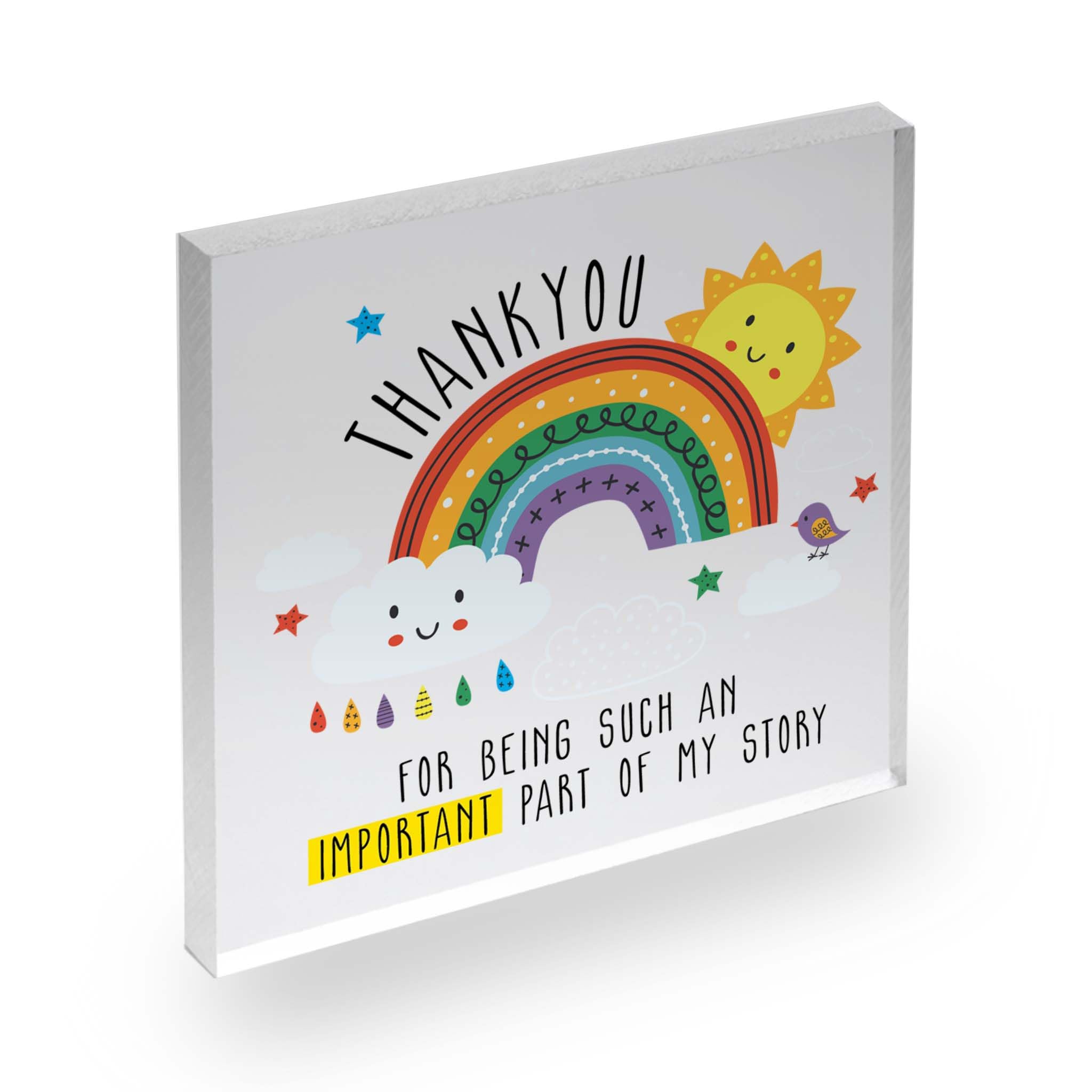 Thank You Teacher Appreciation Gifts for Women, Men Acrylic Square Plaque Presents Best Teaching Assistant Gifts