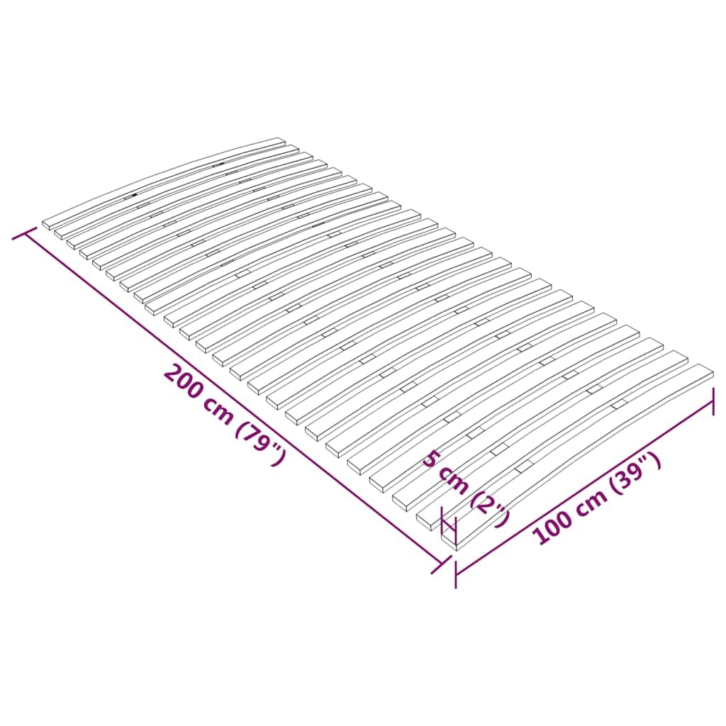 Somier de láminas de madera de repuesto con 24 láminas de 100 x 200 cm para literas y plataformas, resistente somier de láminas de álamo macizo con listones de madera de muelles y correas