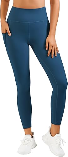 Stelle Leggings de cintura alta, pantalones de yoga para mujer, control de abdomen, pantalones cortos para correr, gimnasio, con 2 bolsillos