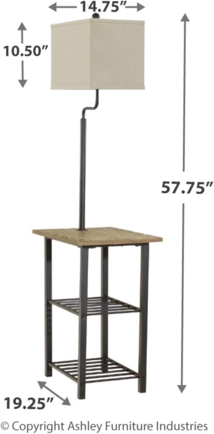 Tор Brаndѕ Signature Design by Ashley Shianne Multifunctional Metal Floor Lamp & End Table, Black