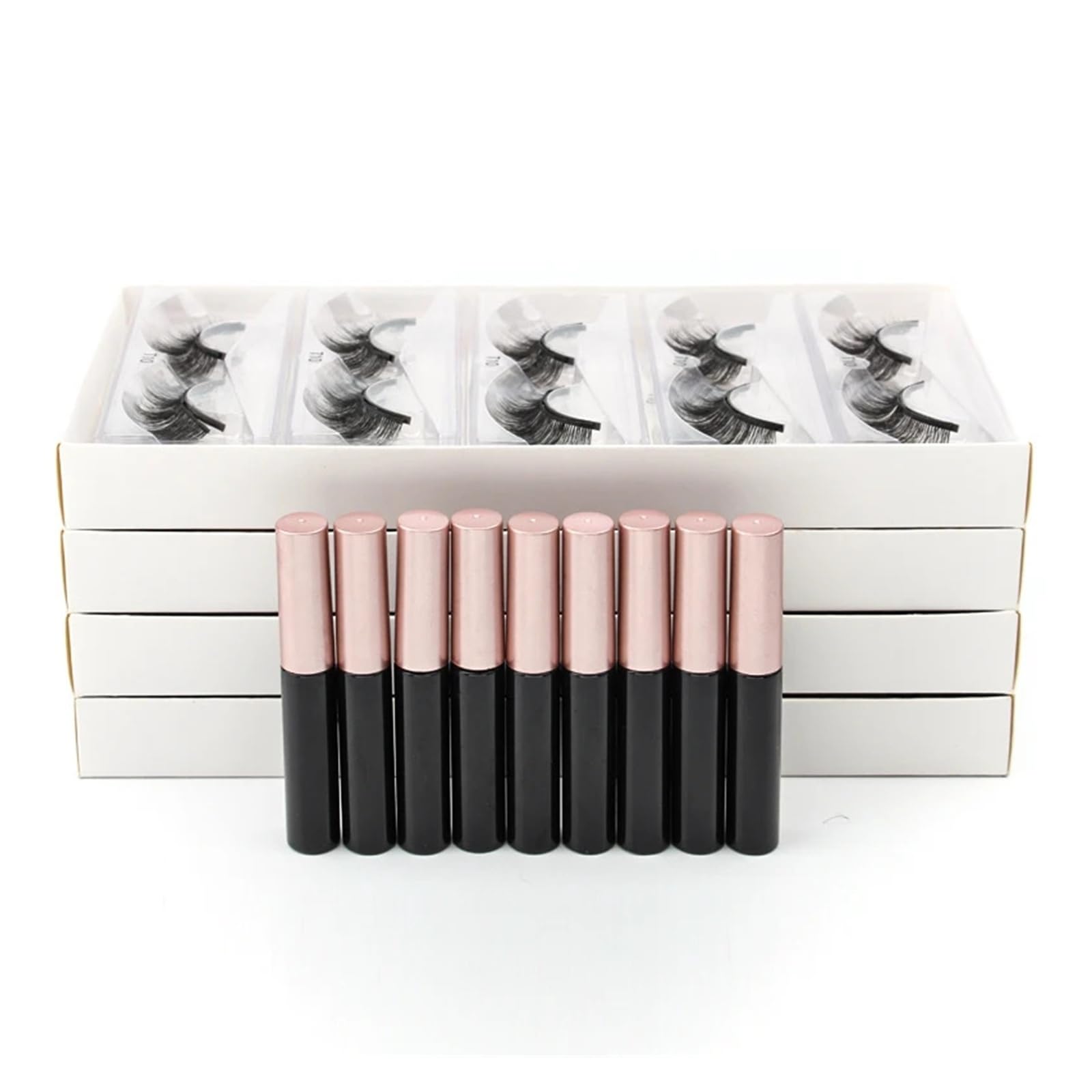 UAMOU 3/20/100PCS Magnetische Wimpern 3D Nerz Wimpern Magnetische Flüssigkeit Eyeliner Wasserdicht Langlebige Falsche Wimpern Kurze Faux Cils Cheerfully (Color : 10Lashes 10Eyeliner)