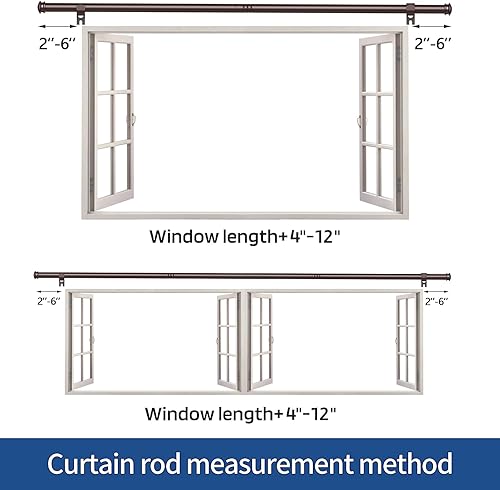 Miniatura 6 de Barras de cortina decorativas estándar de 30 a 88 pulgadas, juego de barras de cortina pequeñas de 58 pulgadas de diámetro, barras de cortina