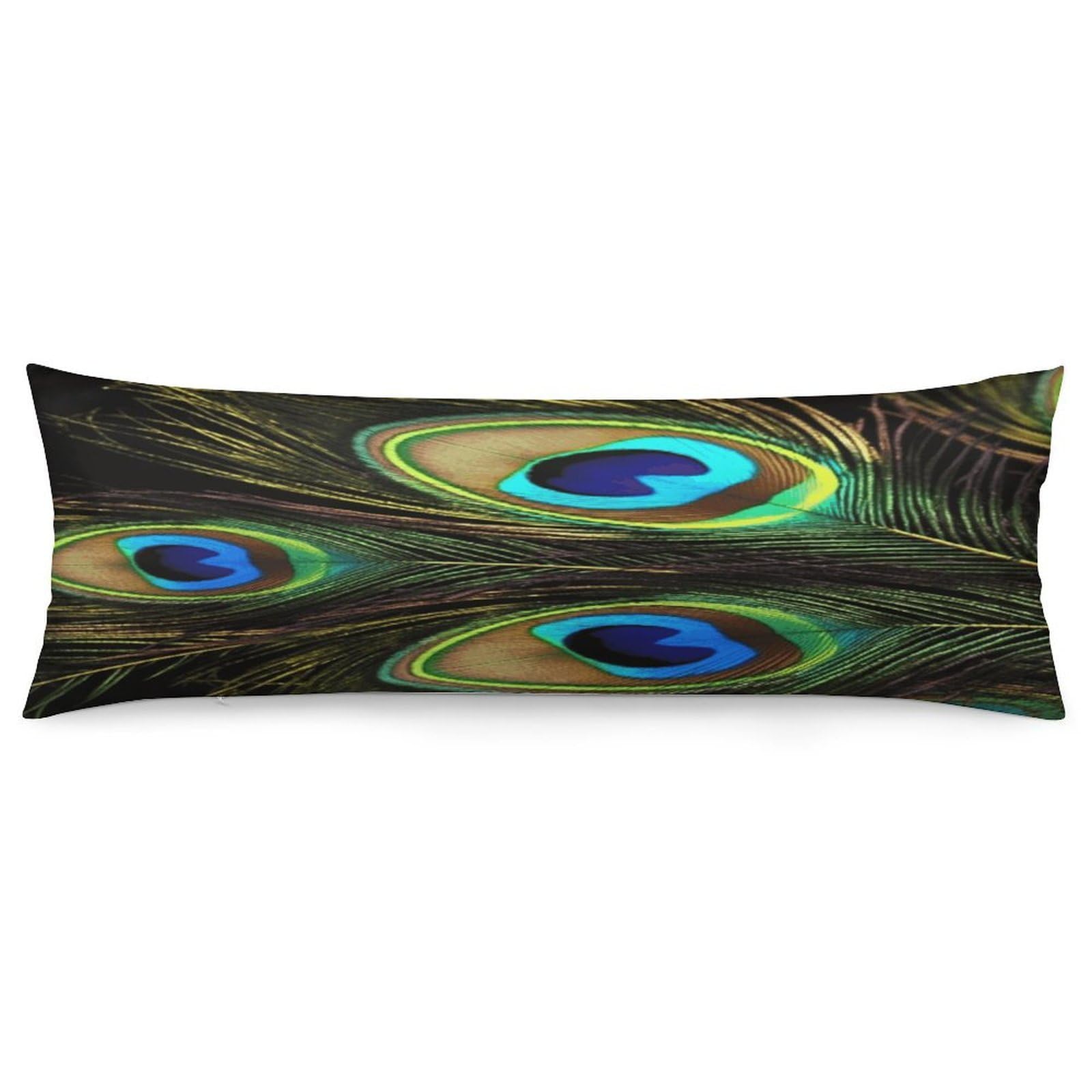 Peacock Feathers Throw Pillow Cover Soft Lumbar Pillow Covers with Zipper Breathable Rectangular Cushion Case Polyester Pillow Case Decorative Body Pillow Cover for Couch Bed