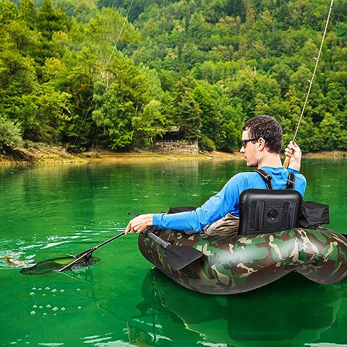 Xproutdoor Inflatable Fishing Float Tube, Belly Boat Fishing with Adjustable Backpack Straps, Storage Pockets, Fish Ruler, Pump, Oar, Float Tubes for Fishing, 350 LBS Load Capacity by Xproutdoor - Image 5