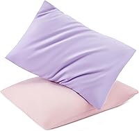 Vista 15 de TILLYOU Paquete de 2 fundas de almohada para niños pequeños con cremallera, de microfibra suave y sedosa de 13 x 18 pulgadas, fundas de almohada
