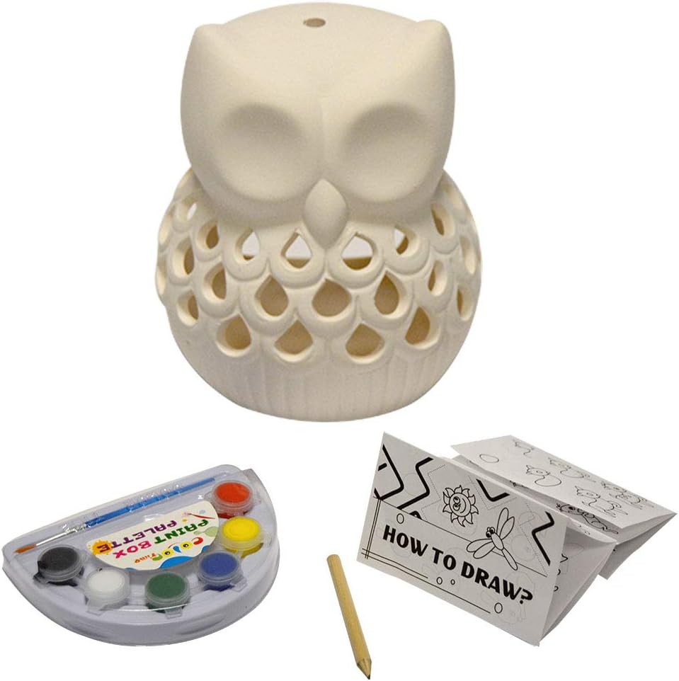 Kipp Brothers Paint-Your-Own Owl Candleholder Craft Kit with Paint Palette