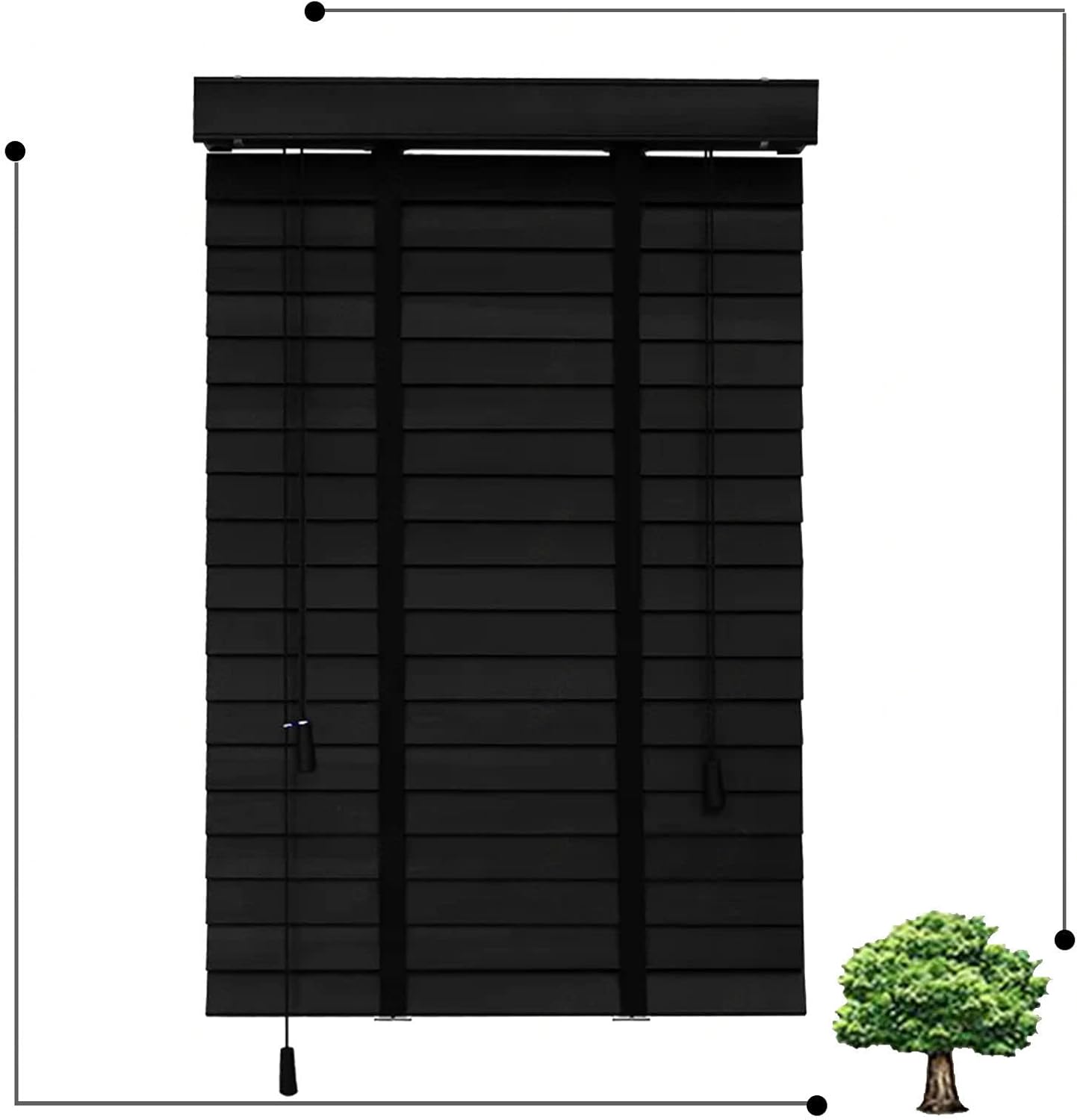 Houten Jaloezieën voor Kantoor en Thuis - Verduisterend en Warmte-isolerend, 40x180cm