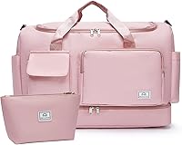 Vista 247 de Pequeña bolsa de gimnasio para mujer, bolsa de viaje con compartimento para zapatos