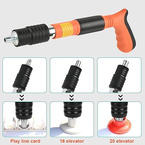 Miniatura 6 de Kit de pistola de clavos de hormigón con 110 clavos, pistola de uñas de acero manual ajustable de 5 velocidades, herramienta eléctrica de fijación