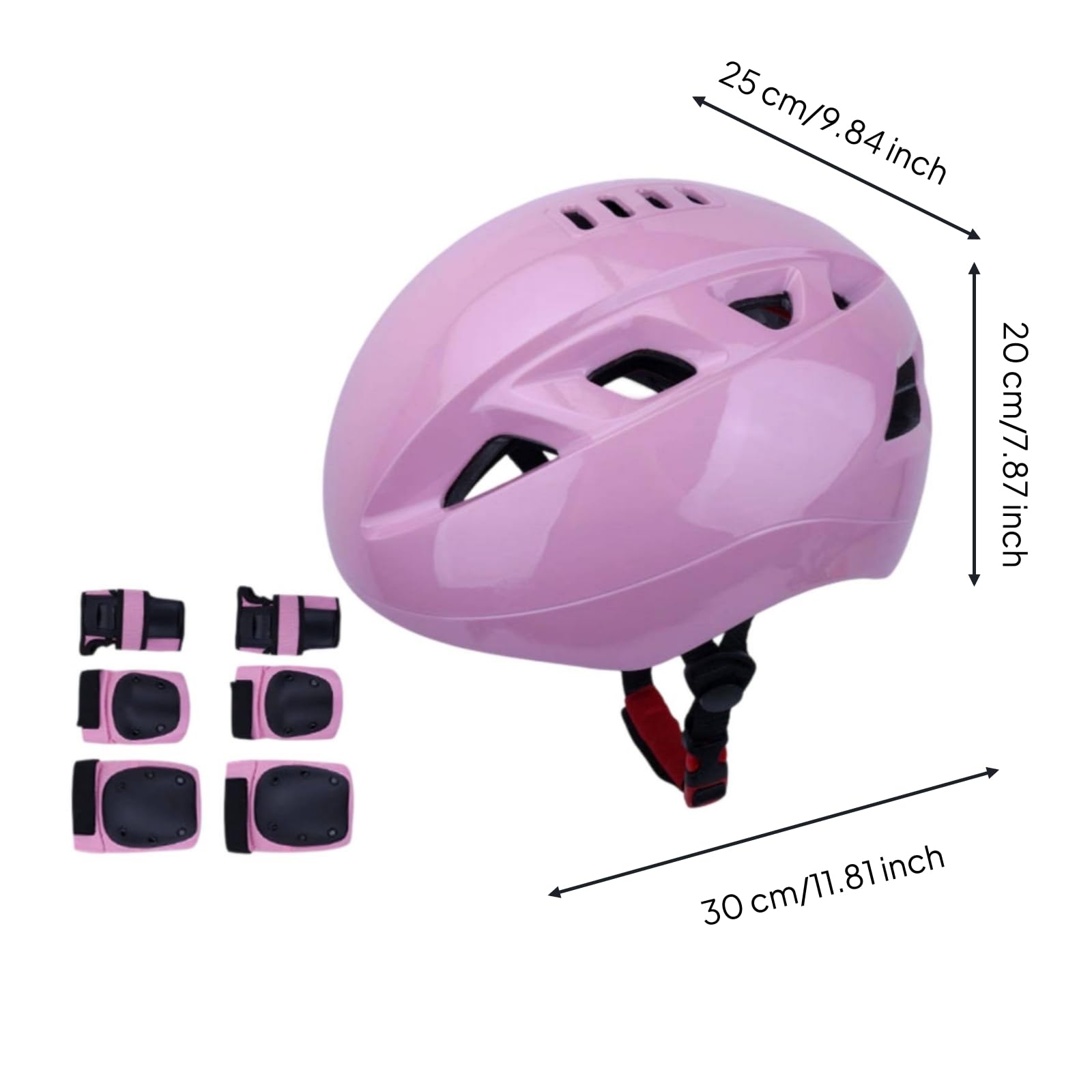 Set di Casco e Protezioni Imbottito Casco con Ginocchiere e Gomitiere Traspirante Set Protezioni con Ginocchiere per Pattinaggio